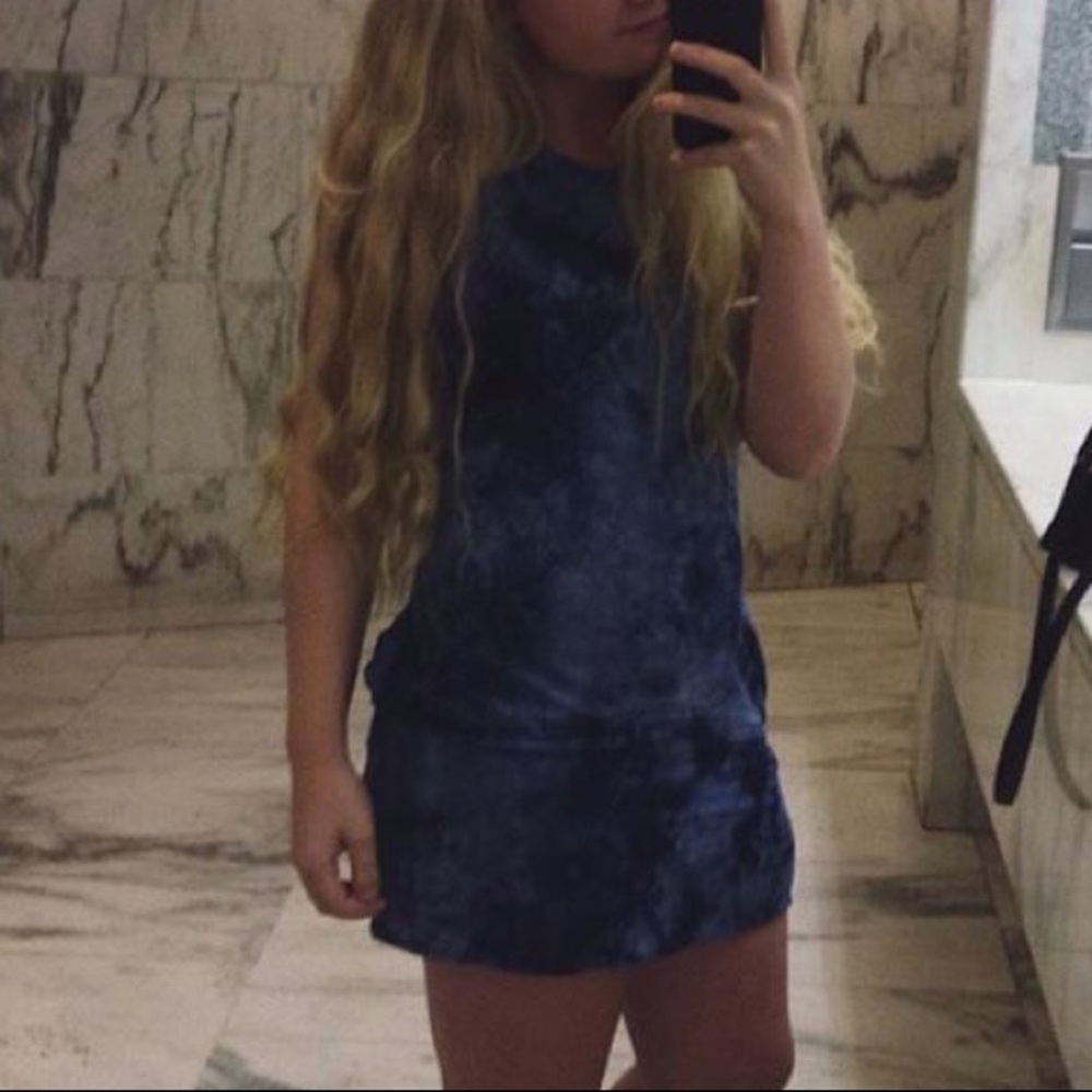 Navy Tie Dye Mini Dress